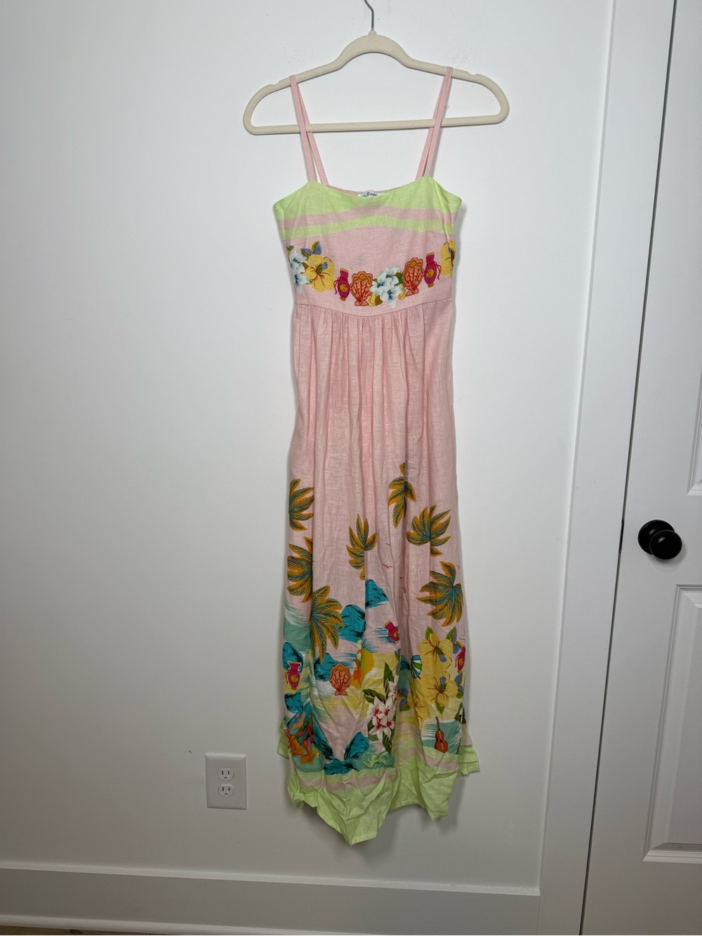 Le Ragazze Made in Italy Tropical Linen Blend Maxi Dress – Size S
